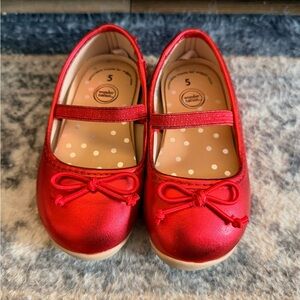 Red Mary Jane Ballet Flats with Bow - Girls